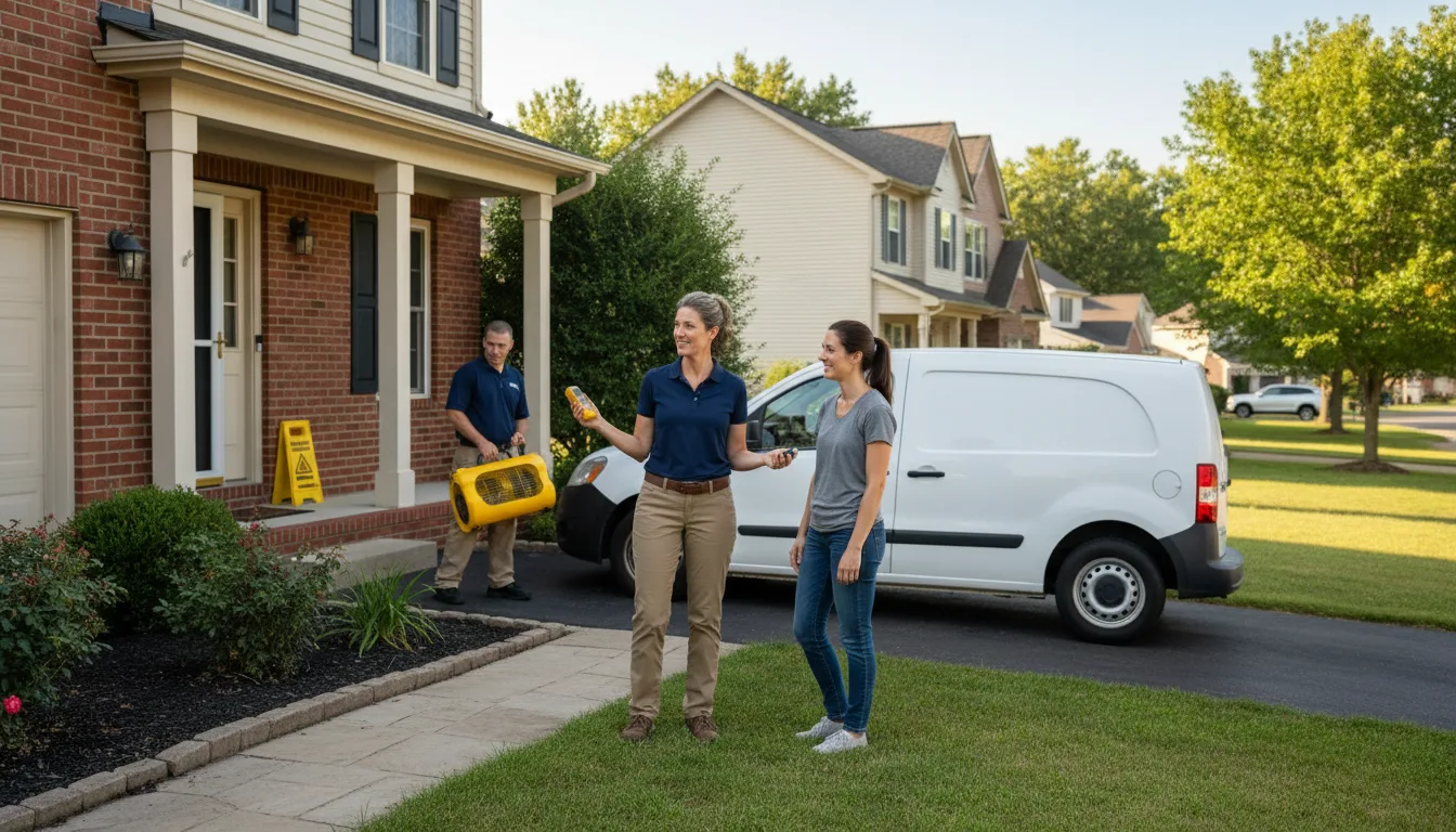 Residential water damage restoration in Newark, IL
